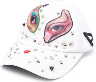 Acne Studios stud-embellished cap - unisex - Cotton/Polyester - One Size - White
