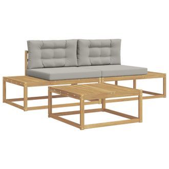 vidaXL Conjunto De Sof&aacute;s De Exterior Blanco 79 X 79 X 37 Cm Poli&eacute;ster Vidaxl