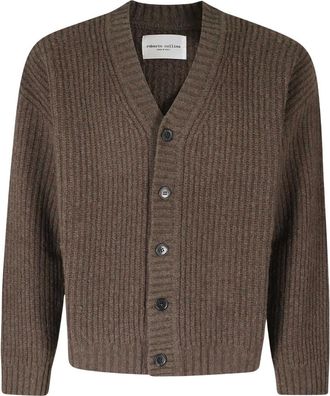Roberto Collina Cardigan Over - Heren - Truien - Bruin - Maat: S Wol