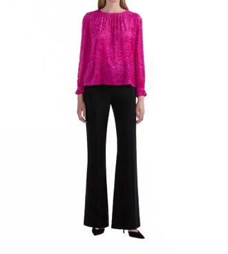 Saloni Astrid Velvet Blouse In Orchid