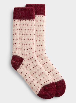 Simons Womens Romantic Fair Isle wool socks Made in Portugal