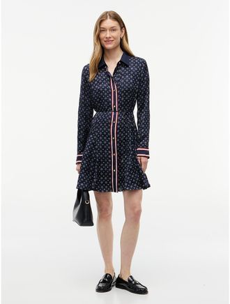 Tommy Hilfiger Womens Foulard Mini Shirtdress - Foulard Blue - 10