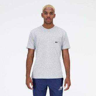New Balance Mens Essentials Reimagined Cotton Jersey Short Sleeve T-shirt in Grey, size X-Small