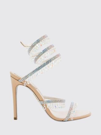 Rene Caovilla Chandelier Leather Sandals with Crystals and Stiletto Heel