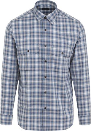 Brioni Blue Cotton Shirt-Uomo