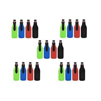 OEM Paquete De 20 Fundas Aislantes Para Botellas De Cerveza Para Mantener Las Bebidas Fr&iacute;as, Chaquetas Con Cremallera, Fundas T&eacute;rmicas