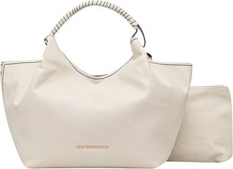 Lola Casademunt Shopper met gevlochten handvat - Dames - Shoppers - Wit - ONE Size - Polyester - Tassen