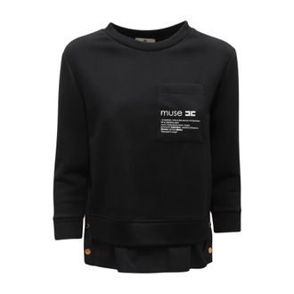 Elisabetta Franchi Sweatshirts, female, Black, Size: M Md-006-56E2 Sweatshirt