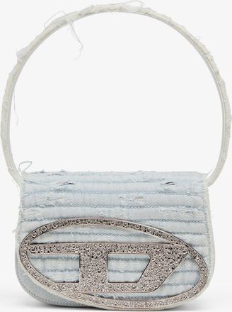 Diesel Borsa a spalla 1DR in denim con D logo in strass - DIESEL - gender_Woman