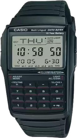 Casio Mens Data Bank Digital Calculator Resin Watch Black - DBC-32-1ACF