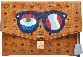 MCM Mcm Brown Pvc Leather Clutch Bag (Pre-Owned)