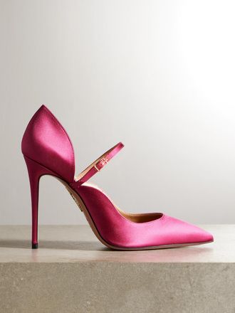 Aquazzura D&eacute;collet&eacute; Mary Jane In Raso Bellezza 105 - Rosa