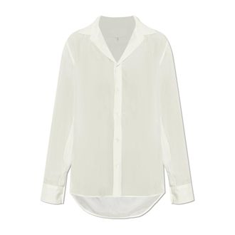 Maison Margiela Shirts, female, White, Size: S Silk Shirt
