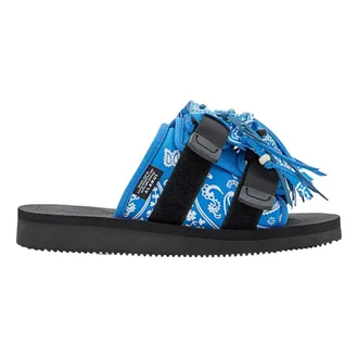 Alanui Sliders, female, Blue, Size: 6 US Moto Fringed Slides
