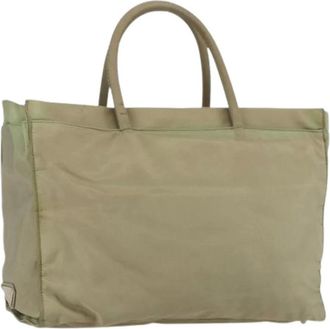 Prada Pre-owned Tote Bags, female, Green, Size: ONE SIZE Pre-owned Vintage Nylon Tote Bag