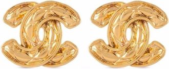 Chanel 1980s CC diamond-quilted clip-on earrings - women - Gold Plated Brass - One Size