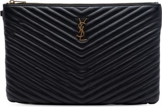 Saint Laurent Pre-owned Saint Laurent Quilted Chevron Leather Monogram Document Holder Ladies 9HYUGRMJ19JUJ34V
