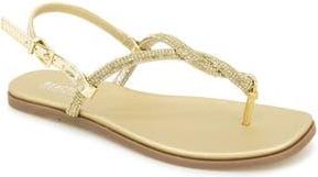 Kenneth Cole Reaction Whitney Crystal Strap Flat Sandal in Gold Jewel at Nordstrom Rack, Size 7.5