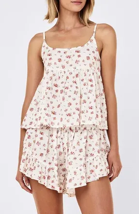 Papinelle Sleepwear Swiss Dot Cotton Short Pajamas in Posy Floral at Nordstrom, Size X-Small