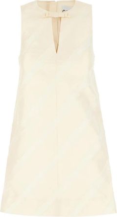 Ganni Korte Jurk - Dames - Korte kleedjes - Wit - 2XS - Kleedjes