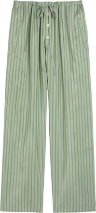 Bode Sylvan Striped Silk Trousers - Green - XS (UK6 / XS)