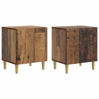 vidaXL Armario De Noche 2 Pcs Madera Envejecida 43 X 34,5 X 50 Cm Vidaxl