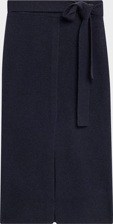 Emporio Armani Long Wool Belted Midi Skirt