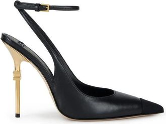 Elisabetta Franchi Slingback Falcon - Dames - Pumps - Zwart - 39 EU - Leer - Schoenen
