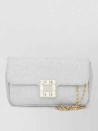 Roger Vivier jeu de fille glitter buckle clutch