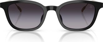 Moncler Lentis 50mm Gradient Phantos Sunglasses in Shiny Black/gradient Grey at Nordstrom