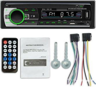 OEM Radio Para Coche Bluetooth, Receptor De Radio Para Coche 1 Din Con Reproductor Mp3 Wma Fm, Control Remoto, Dos Puertos Usb, Est&eacute;reo Manos Libres, 4 X 