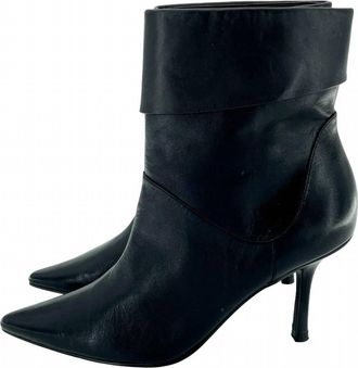 Aldo Women Leather Pointed Toe Ankle Booties In Black