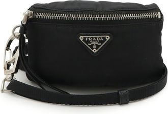 Prada Black Nero Nylon Leather Pouch (Pre-Owned)