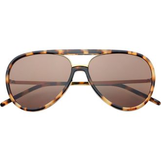 Freyrs Eyewear Shay Aviator Sunglasses in Milky Tortoise /Solid Brown at Nordstrom