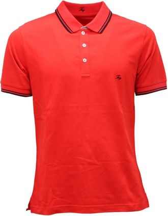 Fay Katoenen shirt gemaakt in Itali&euml; - Heren - Polos - Rood - S - Katoen - Tops