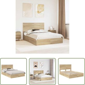 vidaXL vidaXL Letto moderno - Letto con Contenitore con testiera Rovere Sonoma 140 x 200 cm