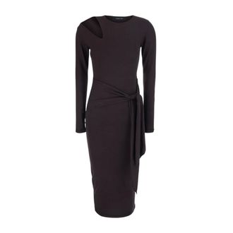 Federica Tosi Dames, Jurken, Bruin, Maat: S Viscose