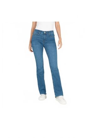 Mac Jeans Boot Fringe Authentic Stretch Denim Jeans In Medium Blue