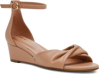 Anne Klein Whitby Ankle Strap Slide Sandal in Tan at Nordstrom, Size 6.5
