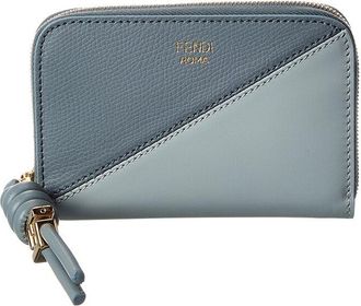 Fendi Fendi Ff Diamonds Zipper Around Mini Leather Wallet