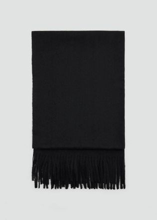 Mango Sciarpa bordi frange nero - Donna - Taglia unica - MANGO