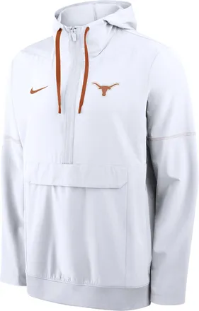 Nike Texas Sideline Anorak Nike Mens College 1/2-Zip Hooded Jacket in White | 03AT08DXTXE-PTU