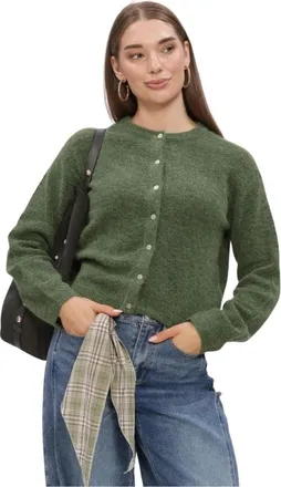 Object Object, Truien & Vesten, Dames, Groen, XL, Wol, Objagate L/S RE Knit Cardigan Noos