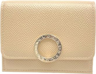 Bulgari Bvlgari Bvlgari Beige Leather Wallet (Tri-Fold) (Pre-Owned)