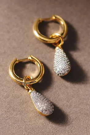 Nadri Pav&eacute; Huggie Earrings