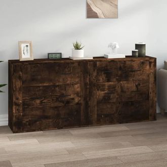 vidaXL Aparadores 2 Piezas Madera Contrachapada Roble Ahumado Vidaxl