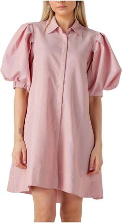 Notre-V Kleedjes, Dames, Roze, M, Denim, Rode Mini Jurk Nv-Finley