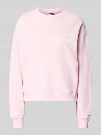Tommy Jeans Boxy Fit Sweatshirt aus reiner Baumwolle in Rosa, Gr&ouml;&szlig;e XL