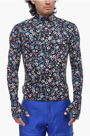 Off-white SEASONAL Long Sleeve Top 2ND SKIN with Floral Pattern size Xl