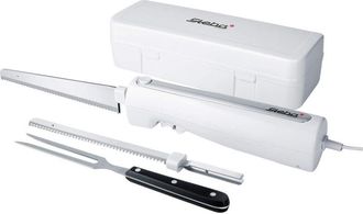 Steba Em 3 - Coltello elettrico, alloggiamento ergonomico per un funzionamento confortevole, con coltello universale e coltello da pane, scatola e